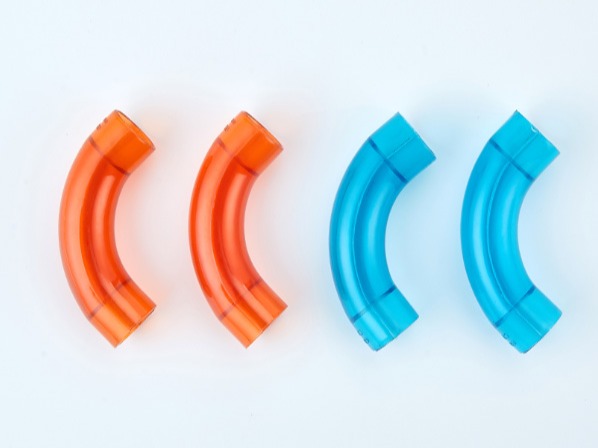 PVC紅藍透明上牆彎