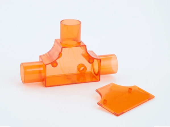 PVC紅藍透明帶蓋三通 PVC紅(hóng)藍透明帶蓋三通